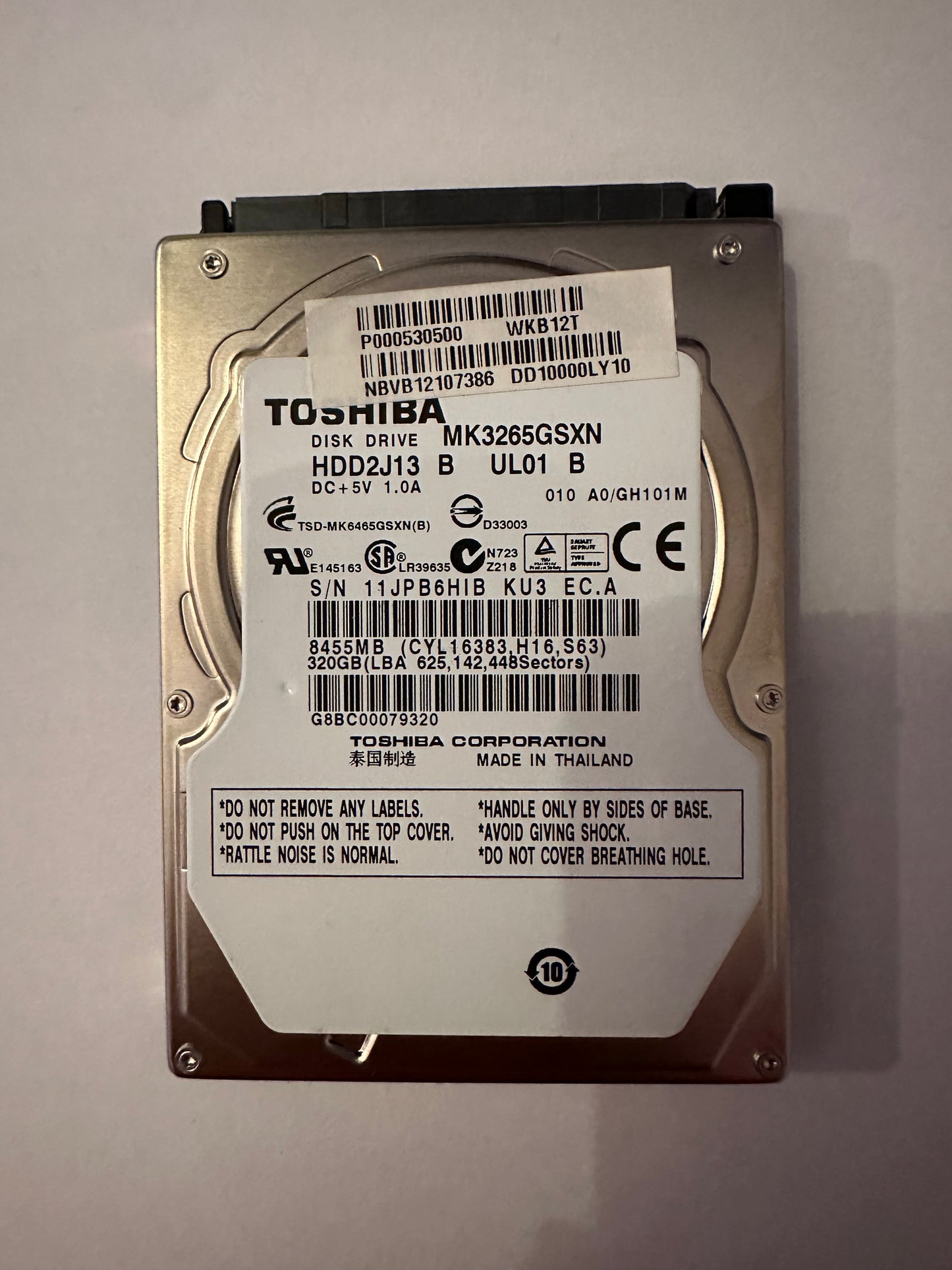 Toshiba HDD2J13S 320GB SATA 2.5" Hard Drive