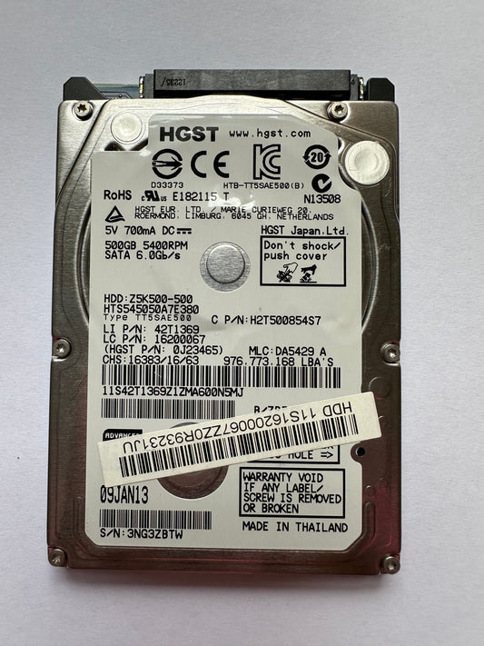 HGST 500GB 2.5 Inch 5400rpm SATA 6Gb/s Hard Drive