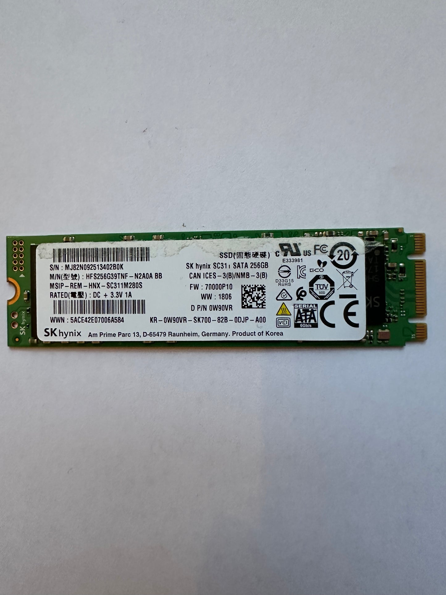 SK hynix SC311 SATA 256GB M.2 Solid State Drive SSD